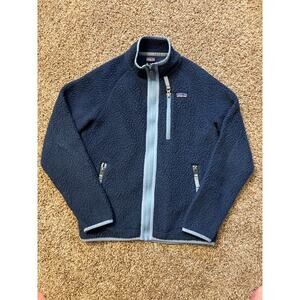 Patagonia Deep Pile Fleece Full Zip El Cap Blue Fleece Kids Size Medium (10)